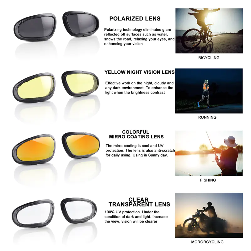 Motorcycle Cycling Glasses With Interchangeable Lens Motorcycle Cycling Glasses With Interchangeable Lens